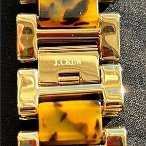 J Crew UNISEX faux tortoise and gold plated link bracelet